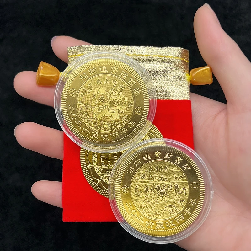 Twin Pack; 2026 Year of the Horse Tribute Coins, Lucky Zodiac Horse Currency, New Year Collectable Present