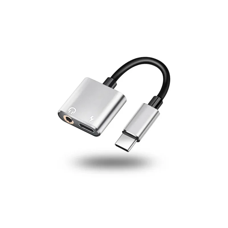 USB نوع C إلى 3.5 مللي متر سماعة جاك محول ، كابل الصوت ، الخائن ، محول لسامسونج ، LG ، شاومي ، الهواتف الذكية ، 2 في 1