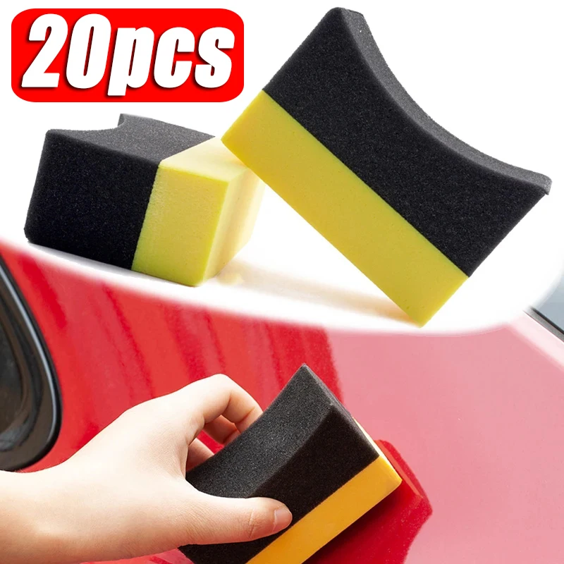 Car Tires Waxing Polishing Pad Cleaning Tools Tire Tyre Wheel Rim Trim Contour Detailing Dressing Shine Pad Sponge Foam Brush