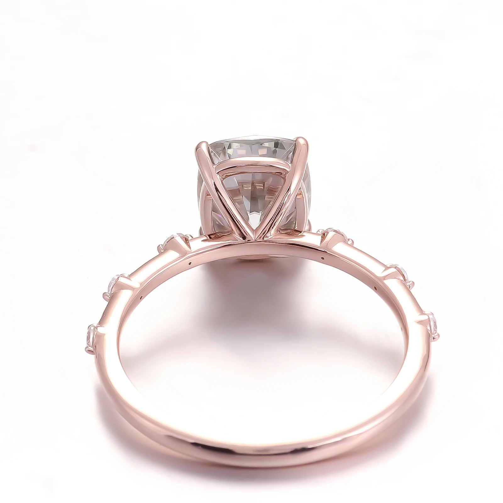 Provence 10K Gray Moissanite Engagement Rings for Women 3CT Elongated Cushion Cut Solitaire Promise Rings for Girlfriend