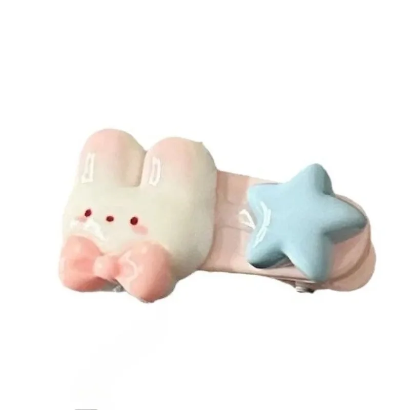 

Cute Rabbit Star Hairpin Pink Sweet Girl Broken Hairs Bangs Hairpins Jewelry Hair Accessories Duck Beak Clip