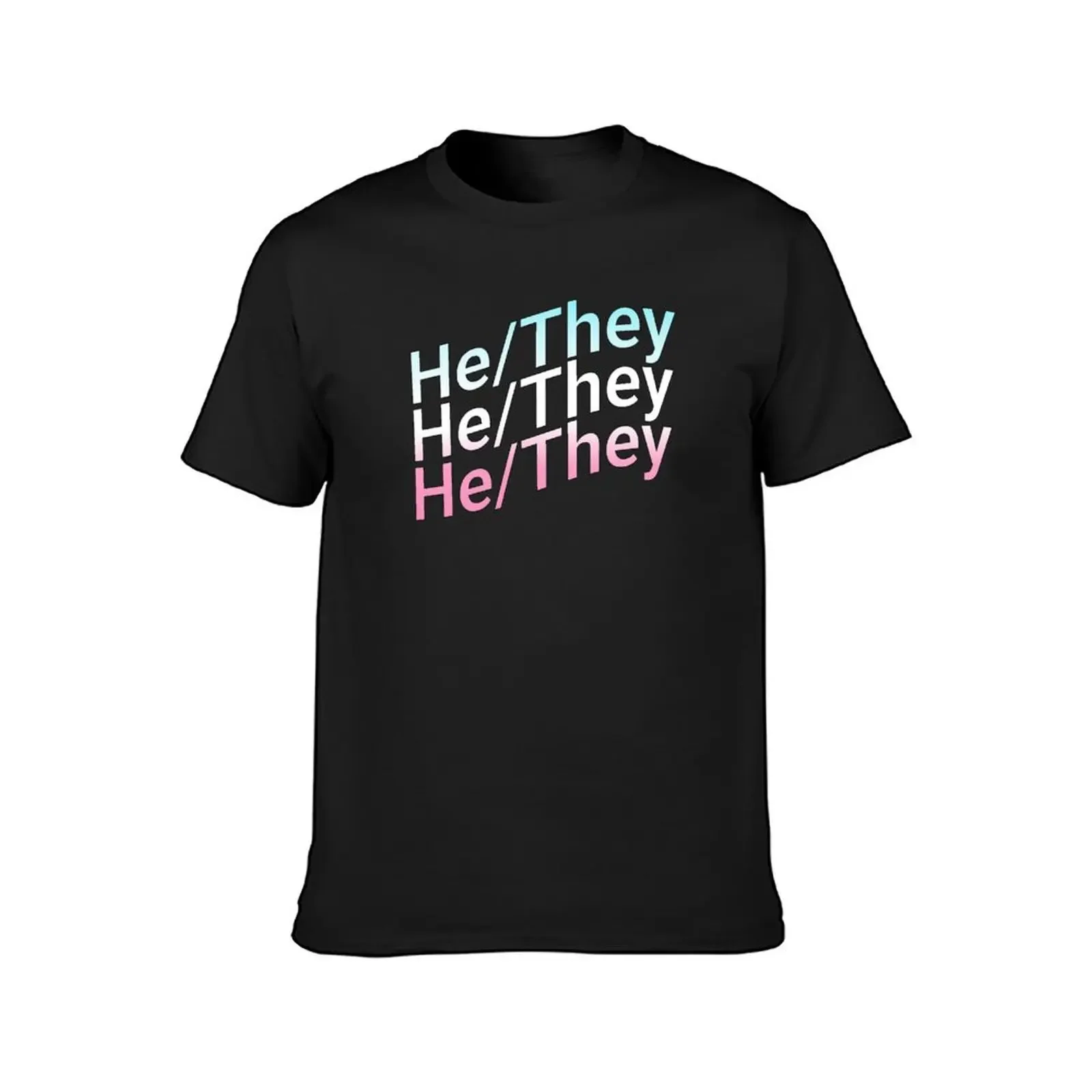 He/They Trans-Coded Pride: Empowering Pronouns T-Shirt heavyweights Short sleeve tee quick drying mens clothing