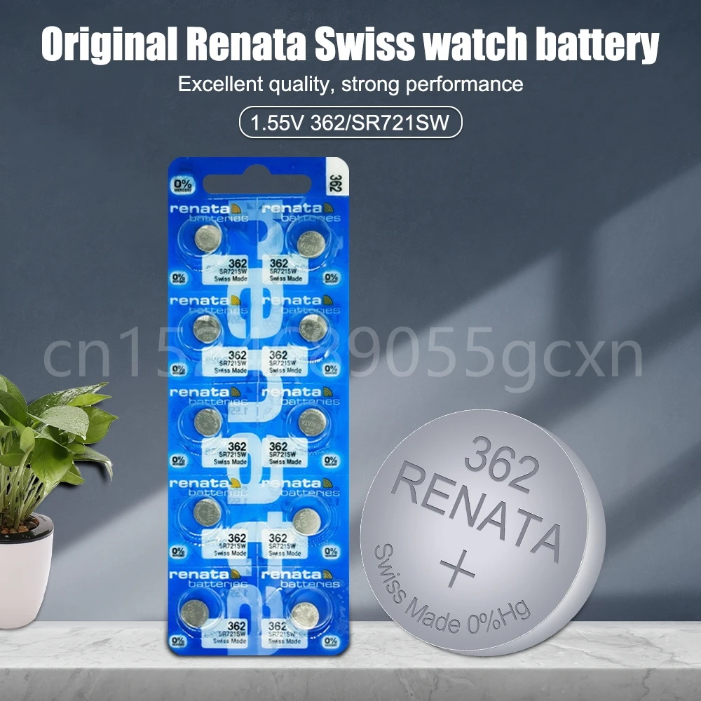 Renata 362 SR721SW AG11 LR721 162 1.55V Silver Oxide Battery for Watch Scale Camera Button Coin Cell Swiss Made