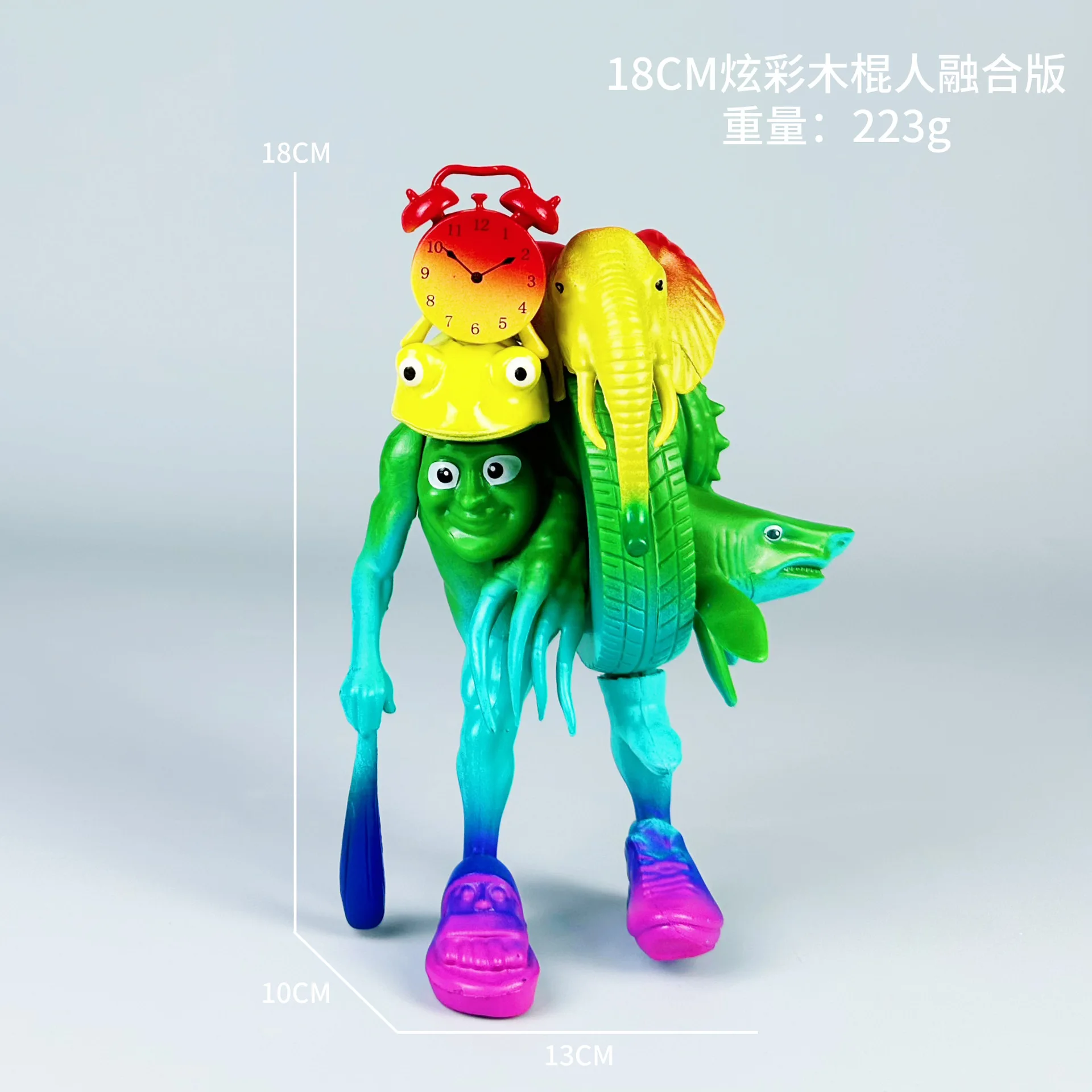 تمثال القرش الخشبي المركب المصنوع يدويًا مع محاكاة ساخرة للأحذية من "شان هاي جينغ" عصا زخرفية نموذج لجسم لديكور المنزل #5