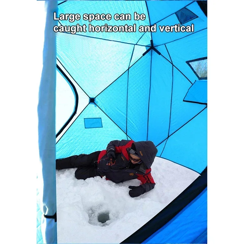 4 Person Winter Insulated Portable Quick Open Outdoor Camping Hiking Ice Fishing Sauna Tent