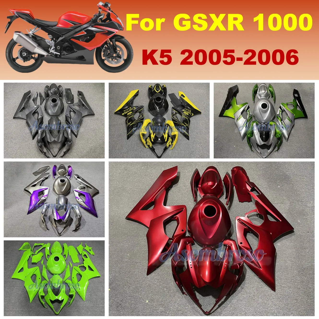 

Комплект обтекателей из АБС-пластика для GSXR 1000 2005 2006 K5 GSX-R1000 05 06, обтекатели кузова спортивного мотоцикла