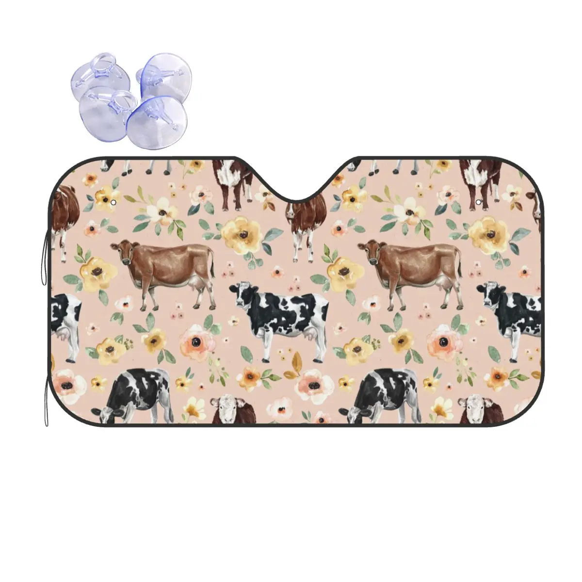 

Корова Цветочный На Румяне Розовые, Желтые Цветы Солнцезащитный Козырек Лобовое Стекло Автомобиля Переднее Лобовое Стекло Солнцезащитный Козырек Аксессуары Чехлы