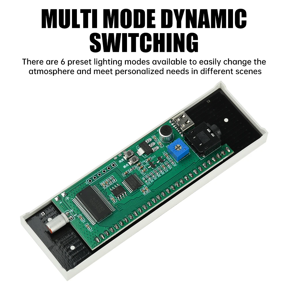 Multimodus-Sprachsteuerung Musik-Spektrum LED Rhythmus-Analyse-Lichtanzeige Audio-Pegelanzeige VU-Meter Atmosphärenlampe – Detail 9