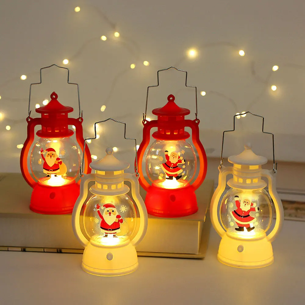 

1Pc New Year Lamp Decor Christmas Portable Lantern Ornaments Santa Xmas Tree Decor Lights Pendant Christmas Home Decoration