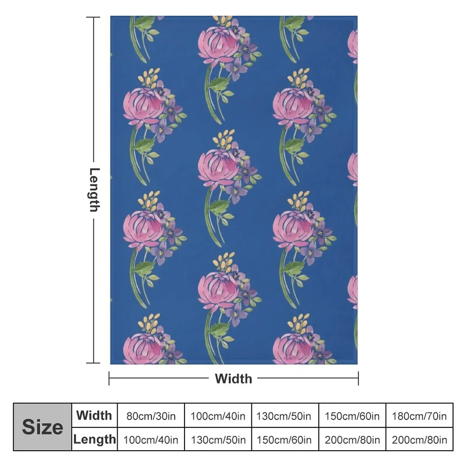 Watercolor Floral Arrangement Throw Blanket Loose Quilt Blankets