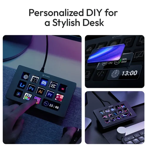 Imagen 2 del producto Ulanzi D200H Stream deck Consola de producción y controlador de estudio 13 teclas LCD Streamdeck para creación de contenido de Vlog Edición de vídeo