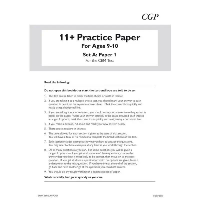 11 CEM Practice Papers  Ages 910 With Parents Guide  Online Edition CGP Books Coordination Group Publications 9781789082456 Book