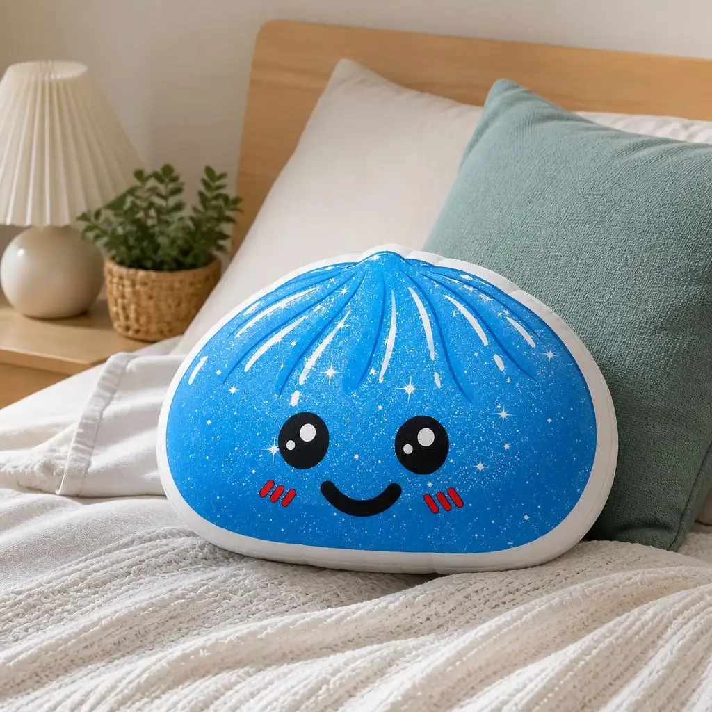 Dumpling Kawaii Cute Food Galaxy Foodie Plush Pillow Cushion Irregular Stuffed Throw Pillow Home Decor Gift Sofa Bed Couch