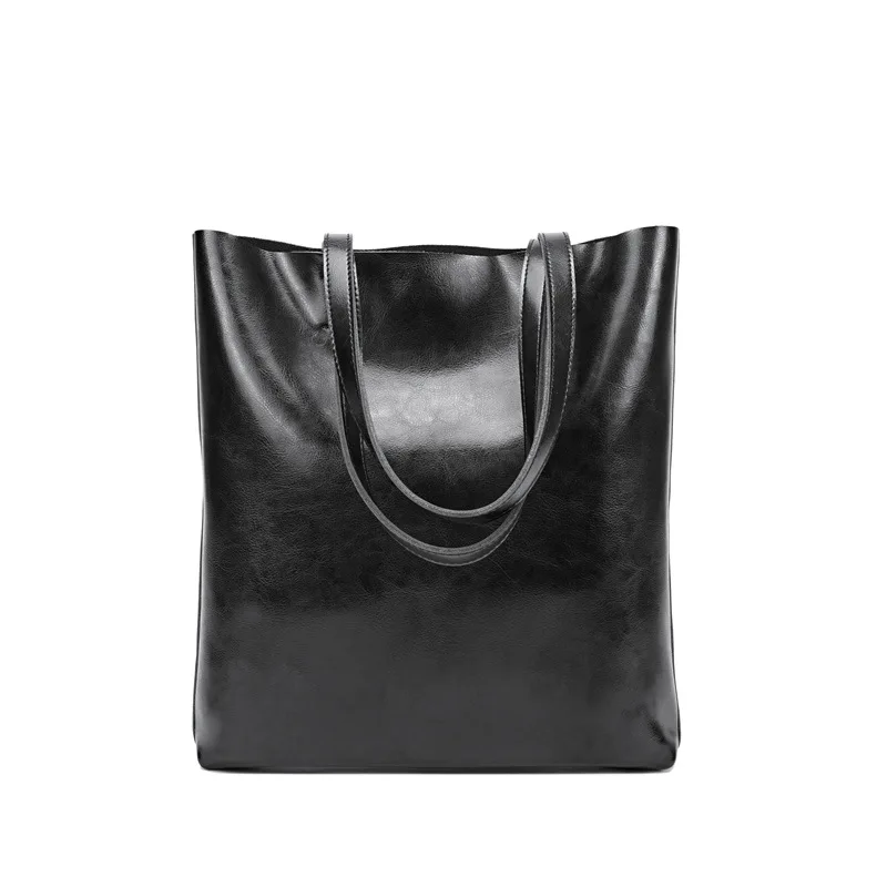 Bolso de mano de cuero de gran capacidad para mujer, bandolera informal de alta calidad, versátil, de lujo, a la moda