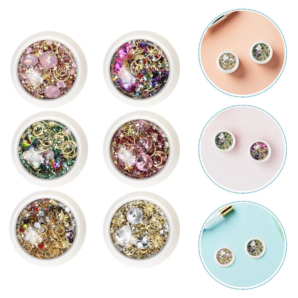 

Manicure Rhinestone Charms Art Patch Set Glitter Diy Decorations 3D Art Supplies Gems Cute Nail Embellishments Nail
