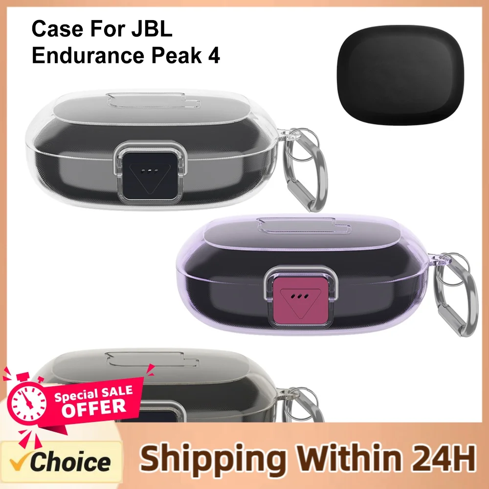 TPU Transparent Case Cover for Endurance Peak 4 Protective Cover Waterproof Dustproof with Locking Switches and Carabiner
