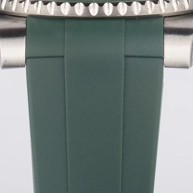 Correa de goma para reloj Rolex, cadena de reloj resistente al agua de silicona, color negro, verde, azul, Water Ghost Ditongna GMT, 20mm