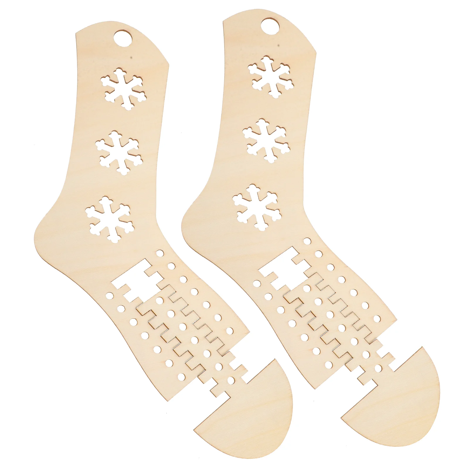 2 Pcs Stocking Display Molds Knitting Models Crochet Hook Manual DIY Wood Sock Blockers Socks Form Wooden Tools