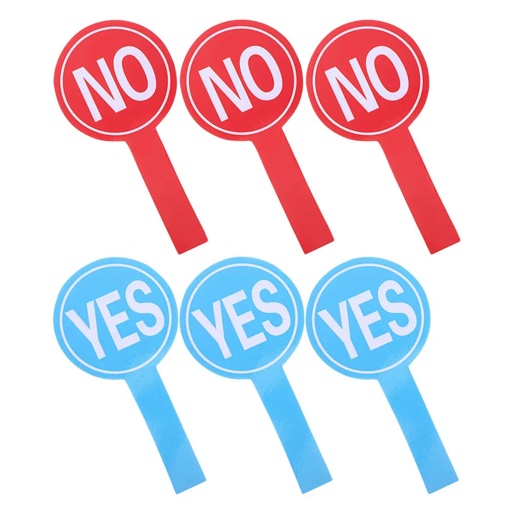 

6pcs Yes No For Teachers Students Judging Foam Boards Single Sided Response Portable Lightweight Voting Boards With Handle Large