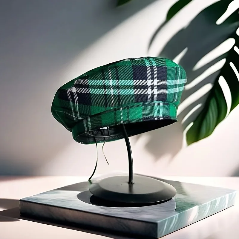 HongLuan zoet geruit patroon baret en krantenjongenspet vrouw, cosplay vrouwelijke accessoires