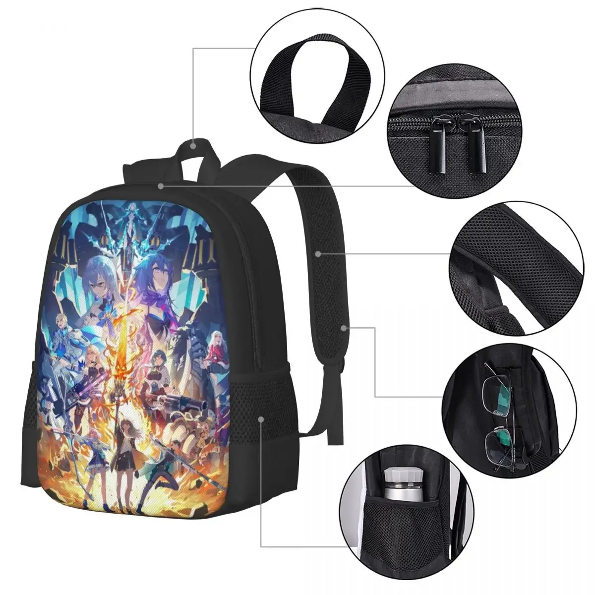 Honkai Star Rail Travel Laptop Backpack, Business College School Computer Bag Gift for Men & Women