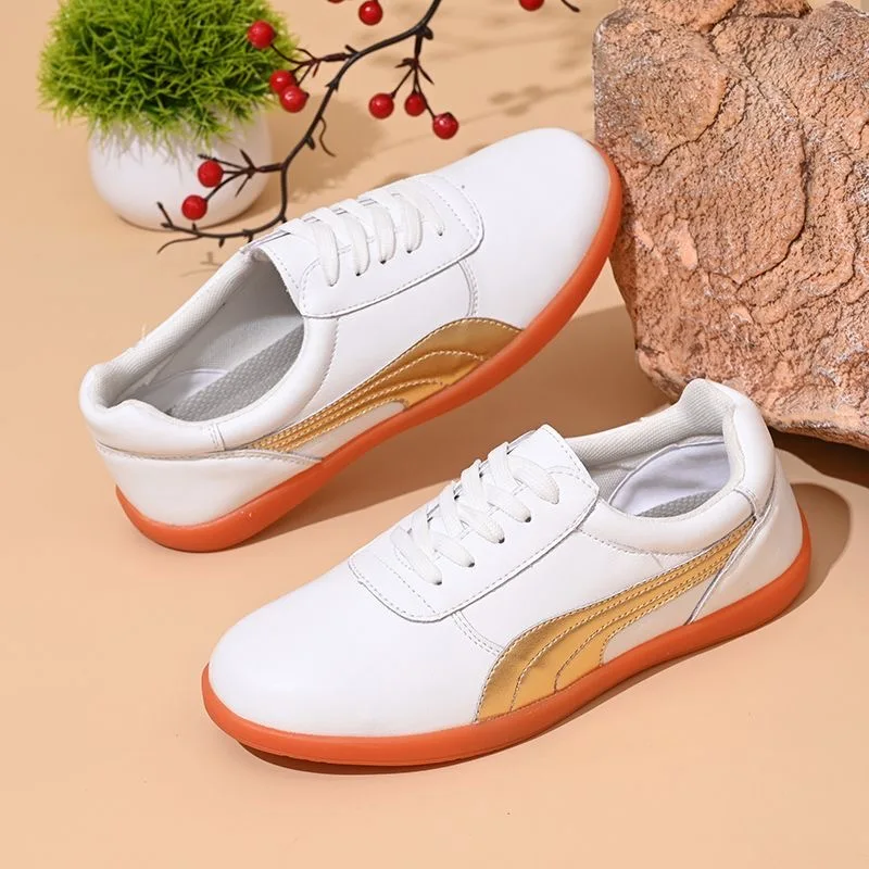 

Professional Men Women Tai Chi Shoe Leather Martial Arts Shoes for Unisex Hard-Wearing Traditional Kung Fu Shoes Couples
