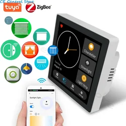 Panel de Control múltiple Zigbee para el hogar, interruptor inteligente de 3 entradas con pantalla táctil LCD, compatible con Alexa y Tuya