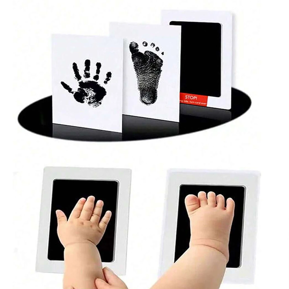 Baby Handprint Footprint Kit Clean Touch Ink Pads  Newborn Keepsake Frame Pet Dog Cat Footprint Souvenir Gifts