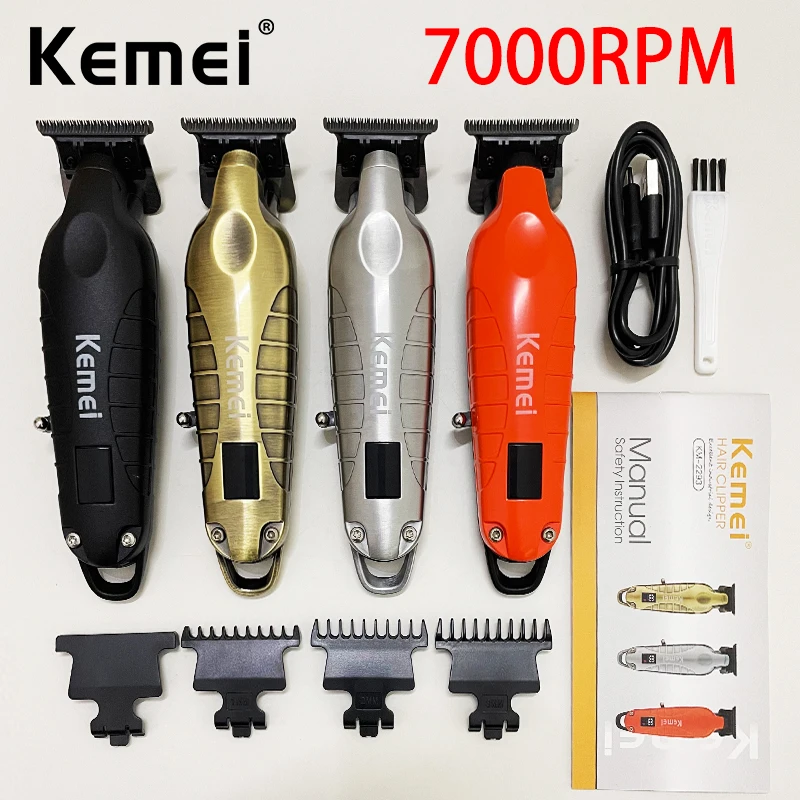 Kemei KM-2293 tondeuse à cheveux électrique originale tondeuse à cheveux Rechargeable affichage LCD coiffeur Machine de découpe professionnelle