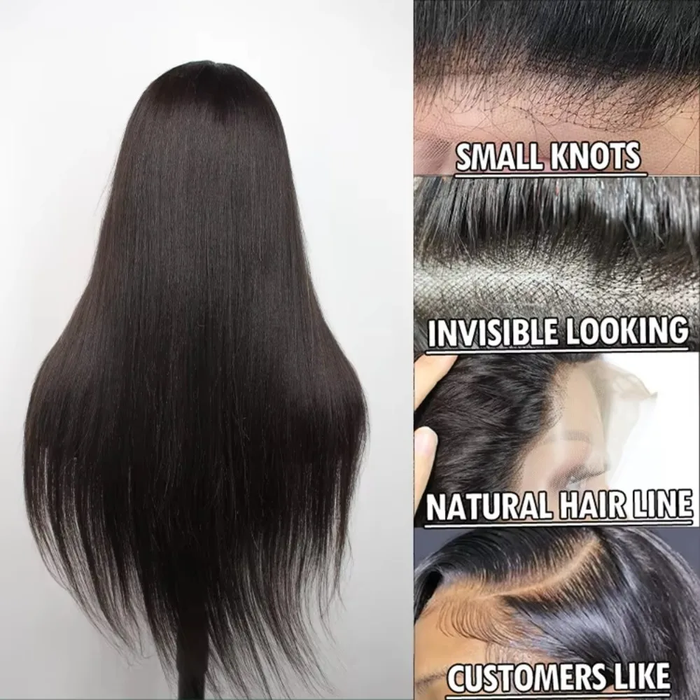 Human Hair Wigs Wholesale 30 Inch Long Bone Straight Lace Front Wigs Raw Virgin Cuticle Aligned Straight Wig for Black W