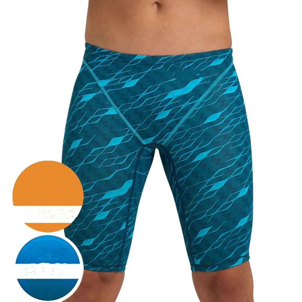 

Cleansea Blue Men Swimwear Training Shorts Trunks Beach Tight Pants Swimsuits Jammer Running Sports Surf Shorts Diving Trunks