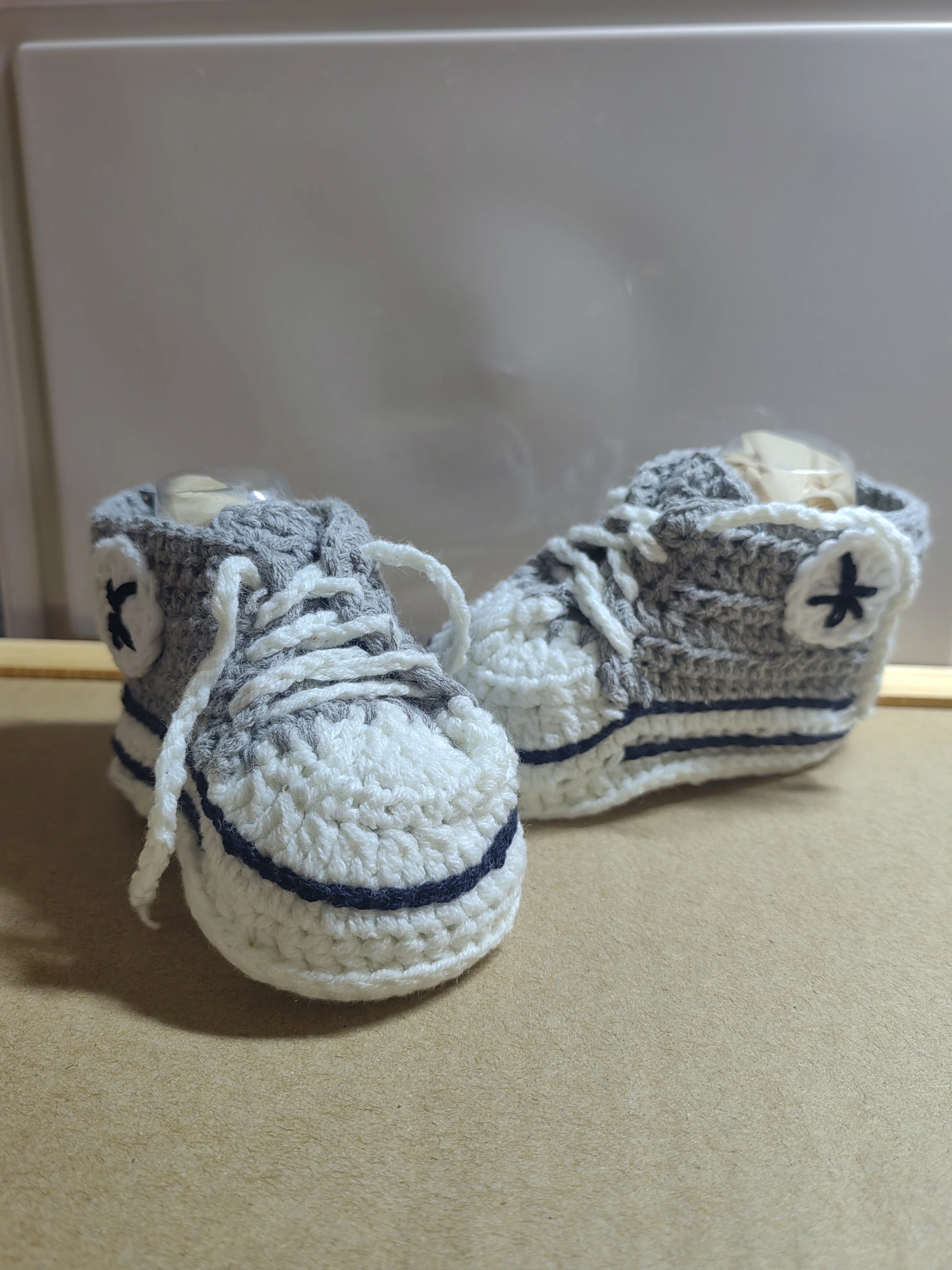 QYFLYXUEQYFLYXUE-gehaakte babyschoentjes, handgemaakte baby gehaakte laarsjes, baby sportschoenen selecteer maat: 9cm 10cm 11cm