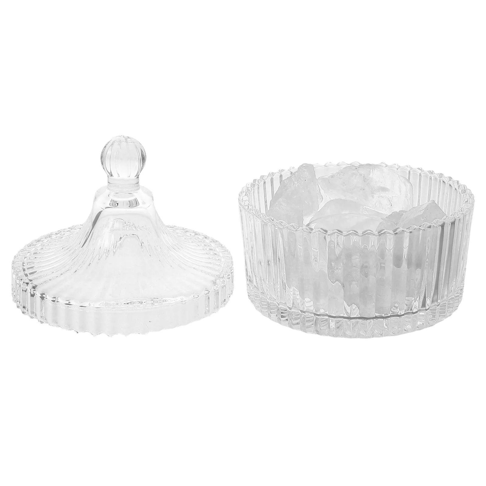 

Natural Crystal Rough Stone Holder Clear Glass Votive Table Centerpiece Aroma Diffuser Home Decor Accent