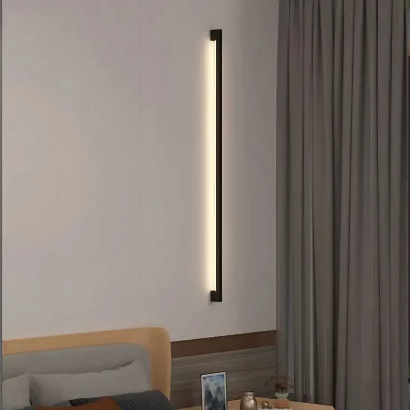 Modern Minimalist LED Strip Linear Lamp Sofa Living Room Wall Lights Entrance Lighting Creative Bedroom Bedside Lamps