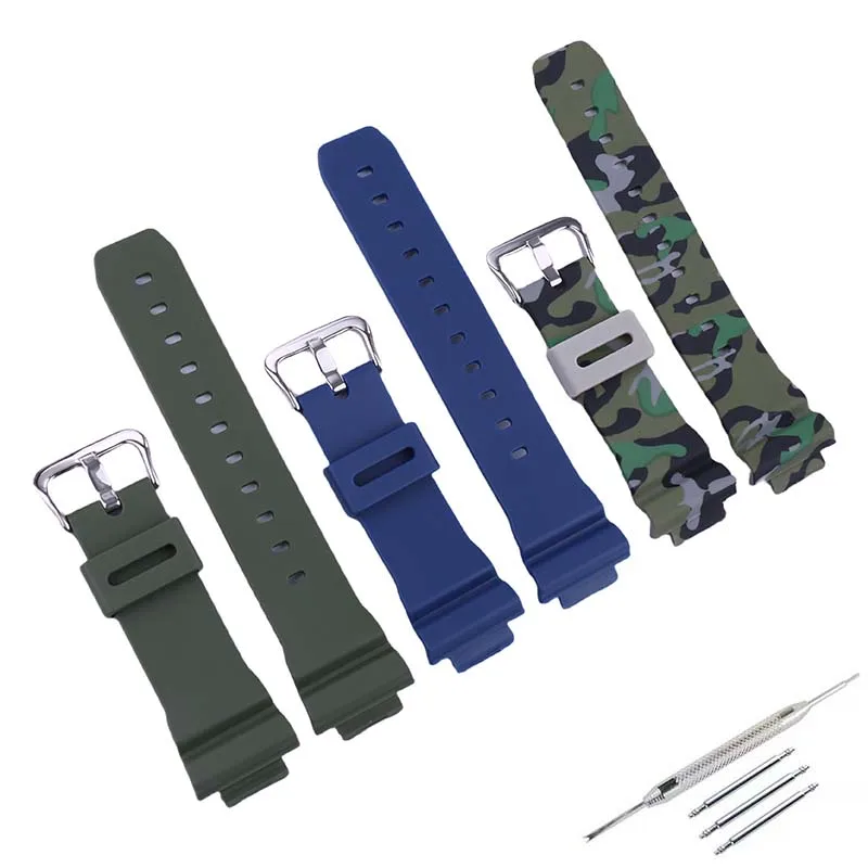 Correa de reloj de resina para hombre, accesorios con hebilla compatibles con Casio GW DW6900 DW6600, pulsera deportiva de goma para reloj