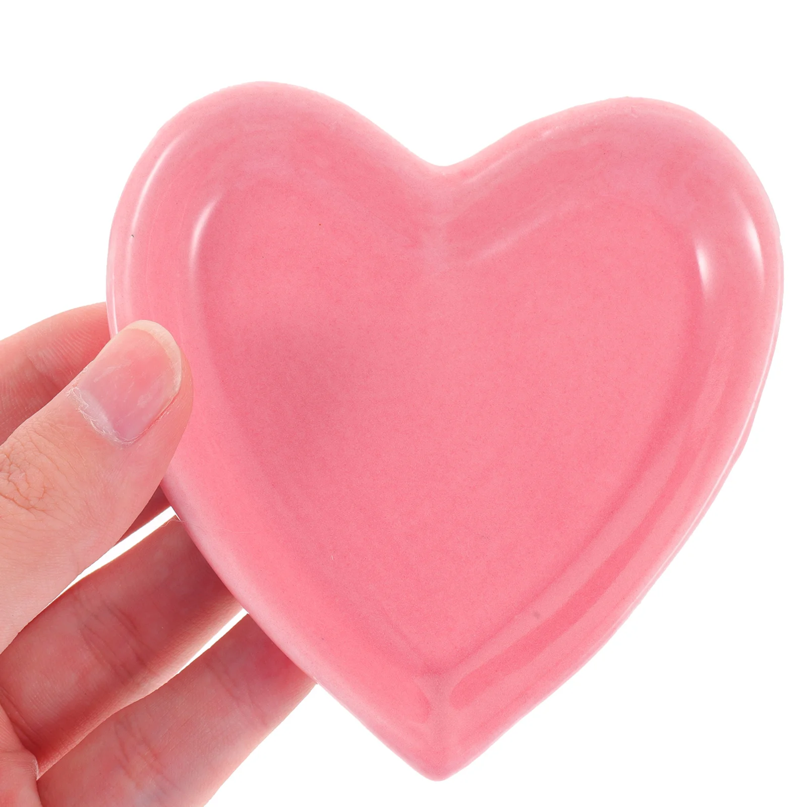 Jewelry Display Tray Ceramic Heart Ring Holder for Home Hotel Dorm Decorative Jewelry Organizer Trinket Storage Plate