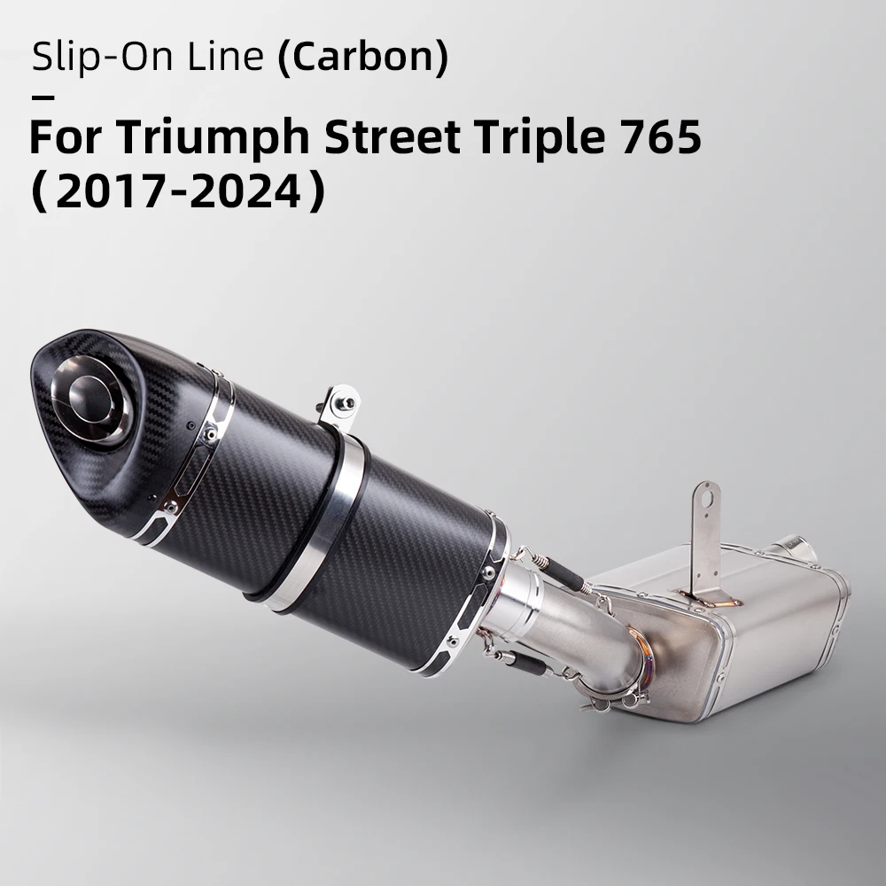 

Motorcycle Exhaust Pipe For Street Triple 765 S R RS Middle Tail End High Quality Carbon Fibre Exhaust System Upgrade Kit