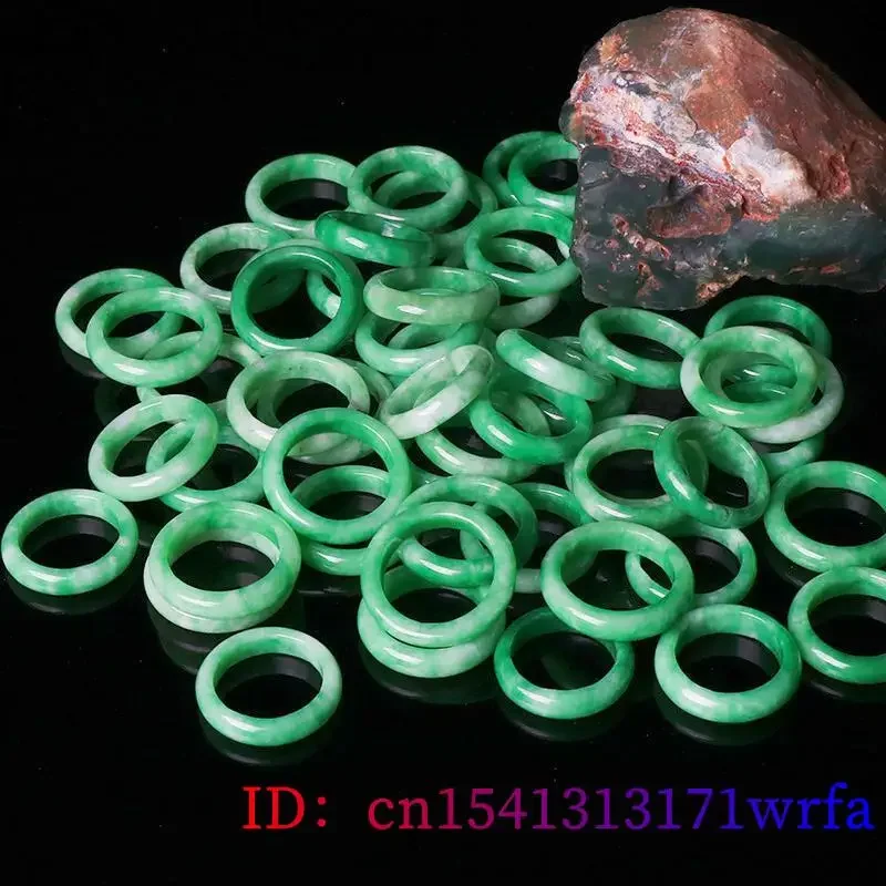 Anillos de Jade Real verde, accesorios de jadeíta birmana, talismanes, joyería Natural, dijes de moda, regalos de lujo para mujeres y hombres