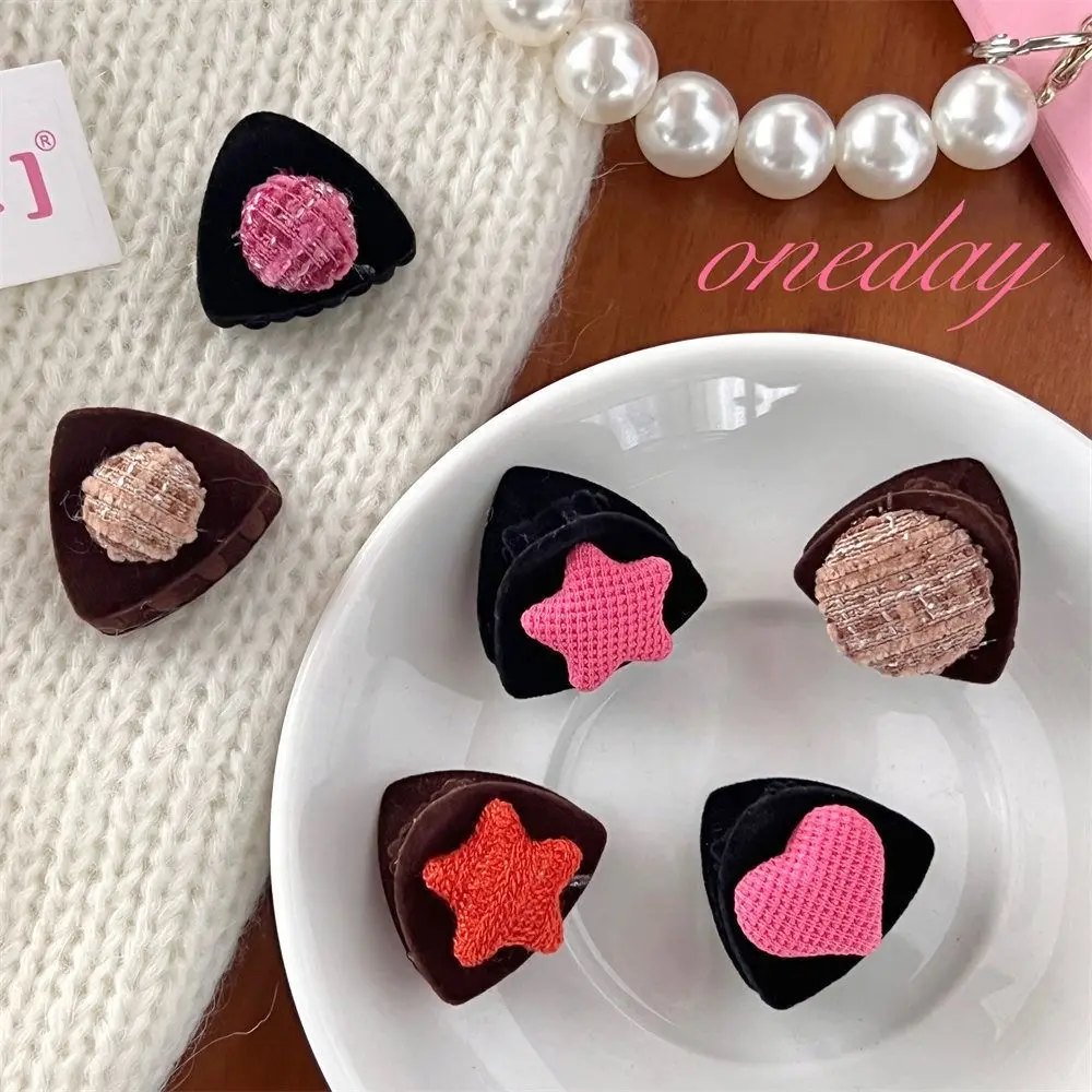 

Princess Small Hair Clip Children's Velvet Hairpin Baby Girl Cute Korean Cartoon Heart Star Small Hair Claw Hair Accessories