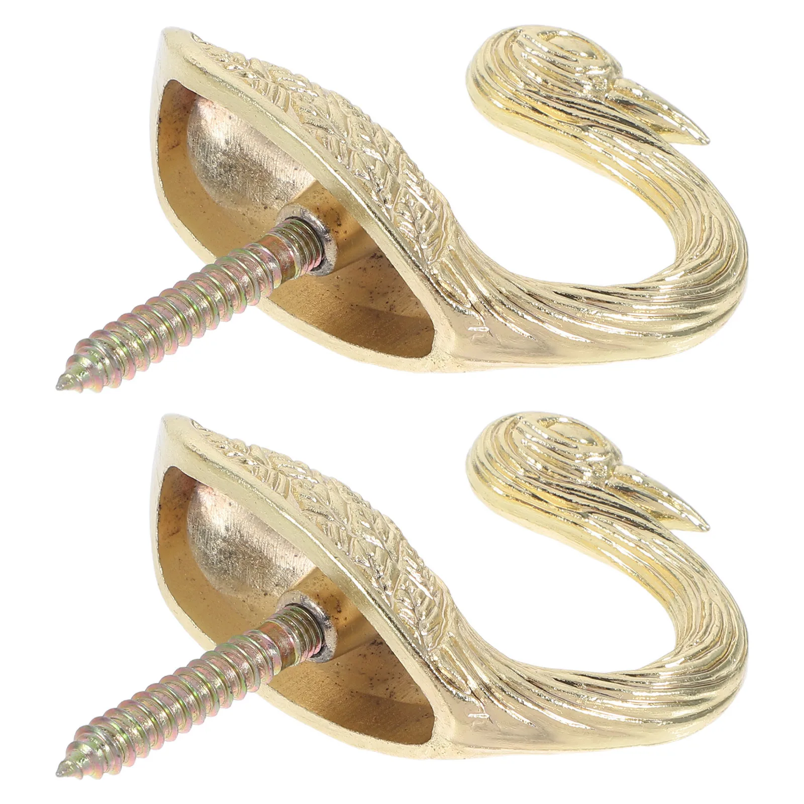

2Pcs Curtain Holdbacks Swan Shape Metal Tieback Hooks Window Mounted Curtain Holders for Drapes Bath Curtains Drape Hooks