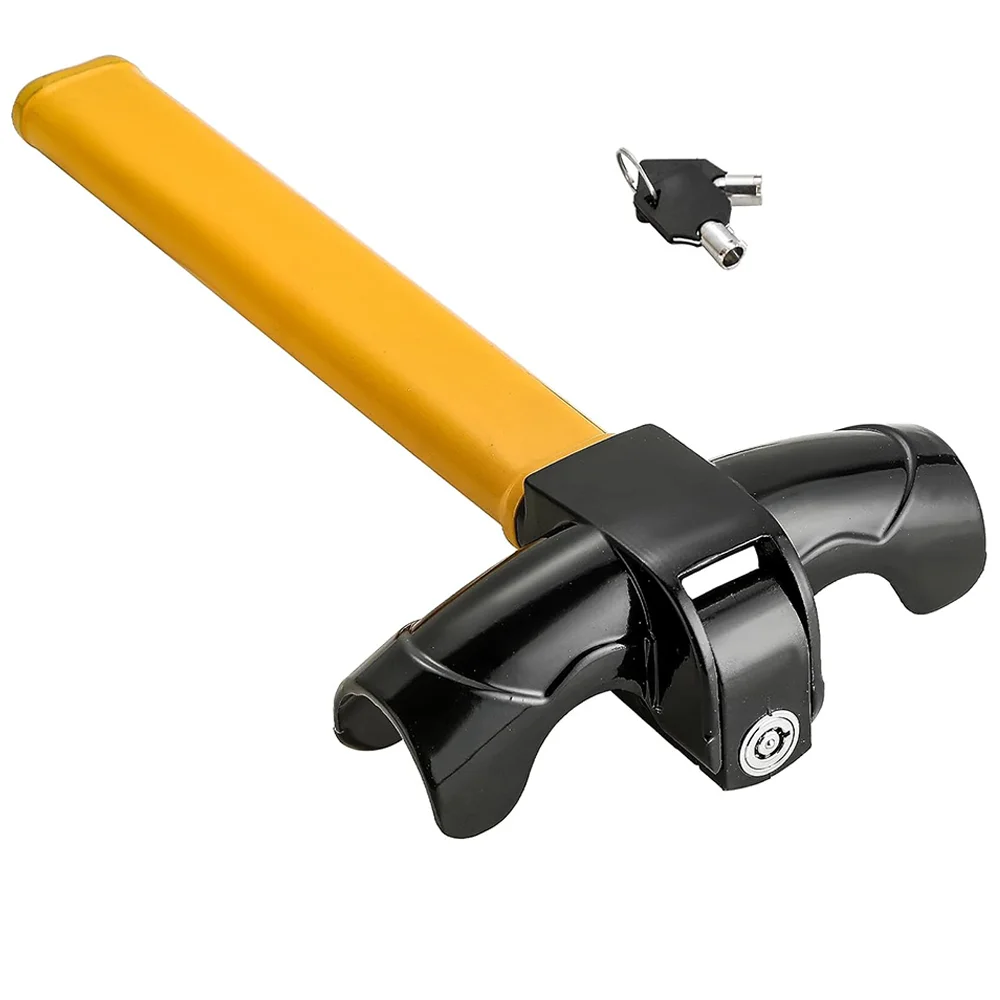 قفل عجلة قيادة السيارة عالي التحمل من الفولاذ المقاوم للصدأ، قفل عالمي مضاد للسرقة، أمان السيارة/الشاحنة، دوار يعزز أمن السيارات