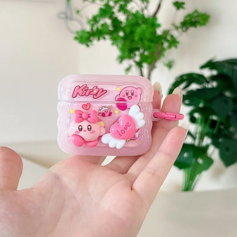 Kirby Cover per auricolari per Airpods Pro 2 3 1 custodia custodia di ricarica per auricolari Bluetooth con portachiavi ciondolo per cuffie dei