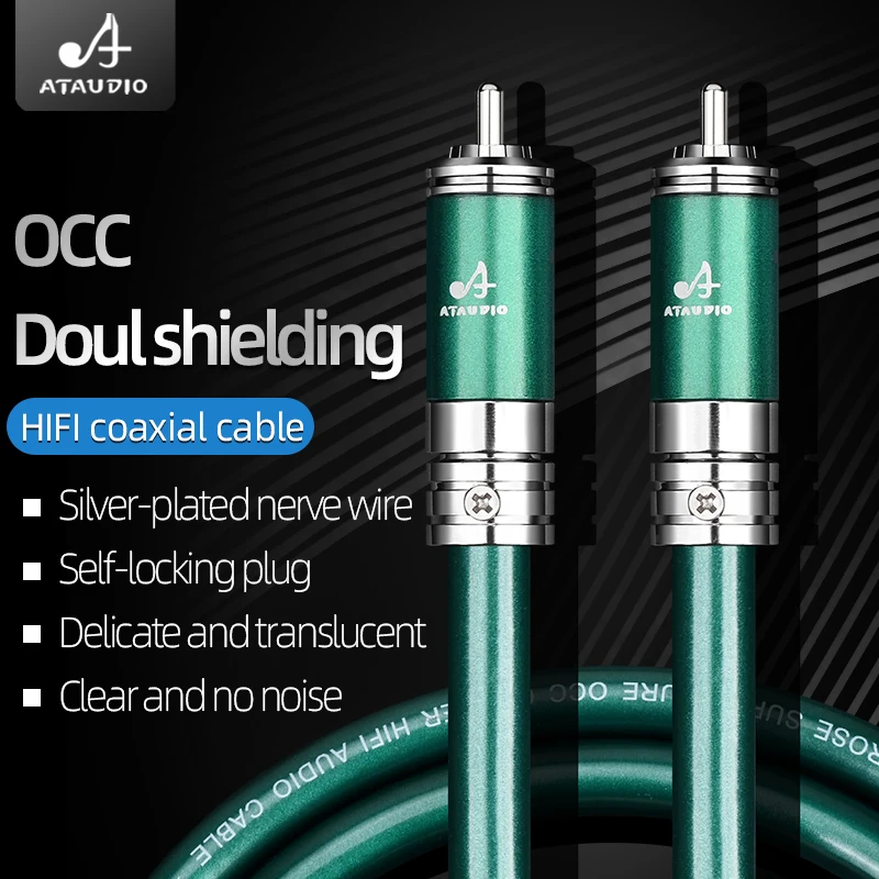 ATAUDIO Hifi RCA Coaxial Audio Kabel Hallo End OCC Digitale SPDIF Kabel Männlichen Lautsprecher Hifi Subwoofer Schnur Mit Selbst-locking RCA 3