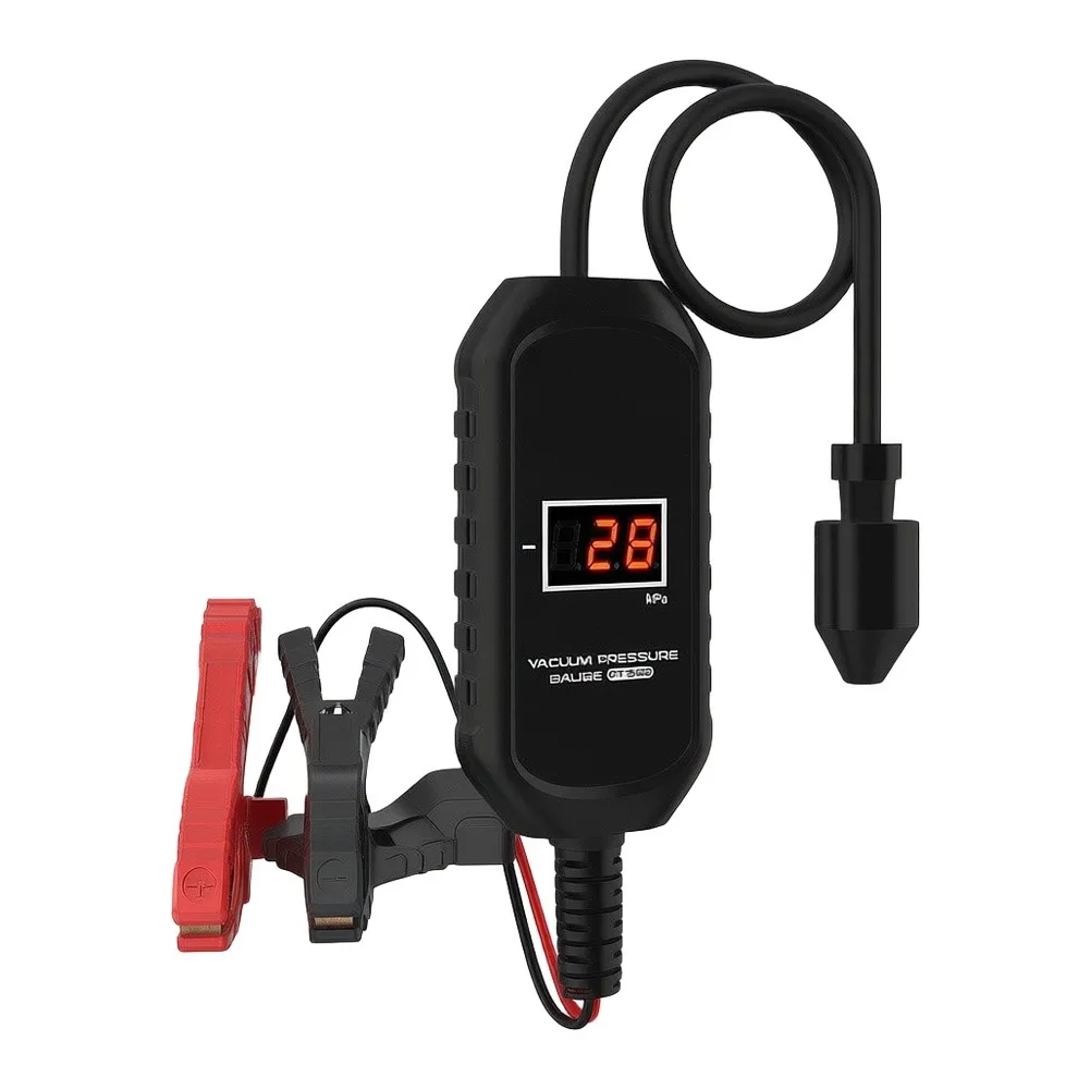 PT502 Automotive Vacuum Diagnostic Gauge with Direct 12V Power Supply and Automatic Calibration for Intake and Testing