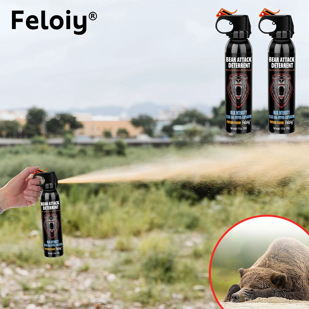 330ML Bear Repellent Spray Maximum Strength Pepper Tear Gas Self-Defense Reduce Attacker's Ability