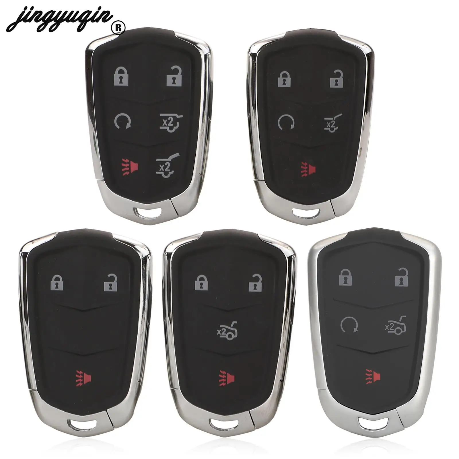 

jingyuqin 3/4/5/6 Buttons For Cadillac ATS CT6 CTS SRX XT5 XTS 2014-2017 Smart Remote Car Key Shell Case Fob Replacement