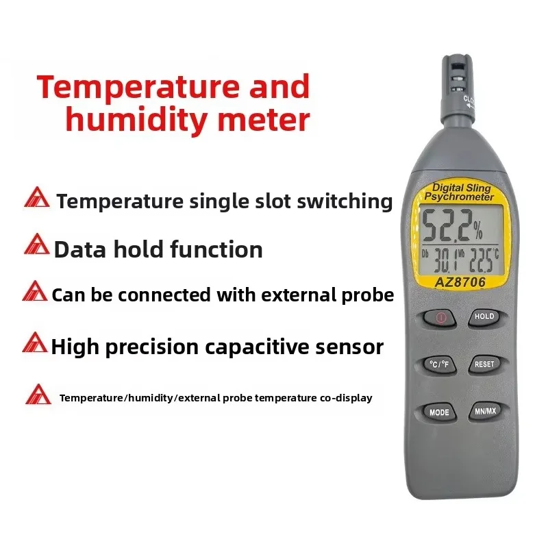 

Tester AZ8706 Handheld Thermohygrometer High Precision Thermometer Hygrometer Warehouse Greenhouse Household