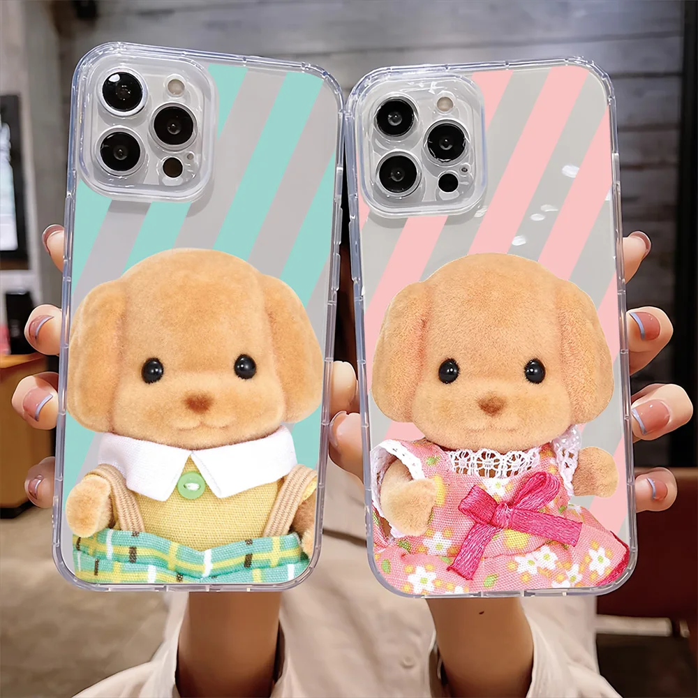 Cute Cartoon For IPhone 16 15 14 13 12 11 Pro Max Plus Transparent Magnetic Suction S-Sylvanian F-Families Phone Case