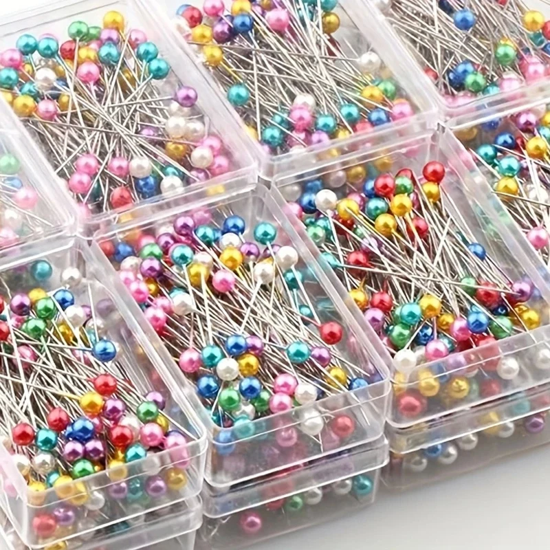 100pcs/pack Kintted Pearl Light Locating Pins Patchwork Sewing Pins Positioning Needle Sewing Tools