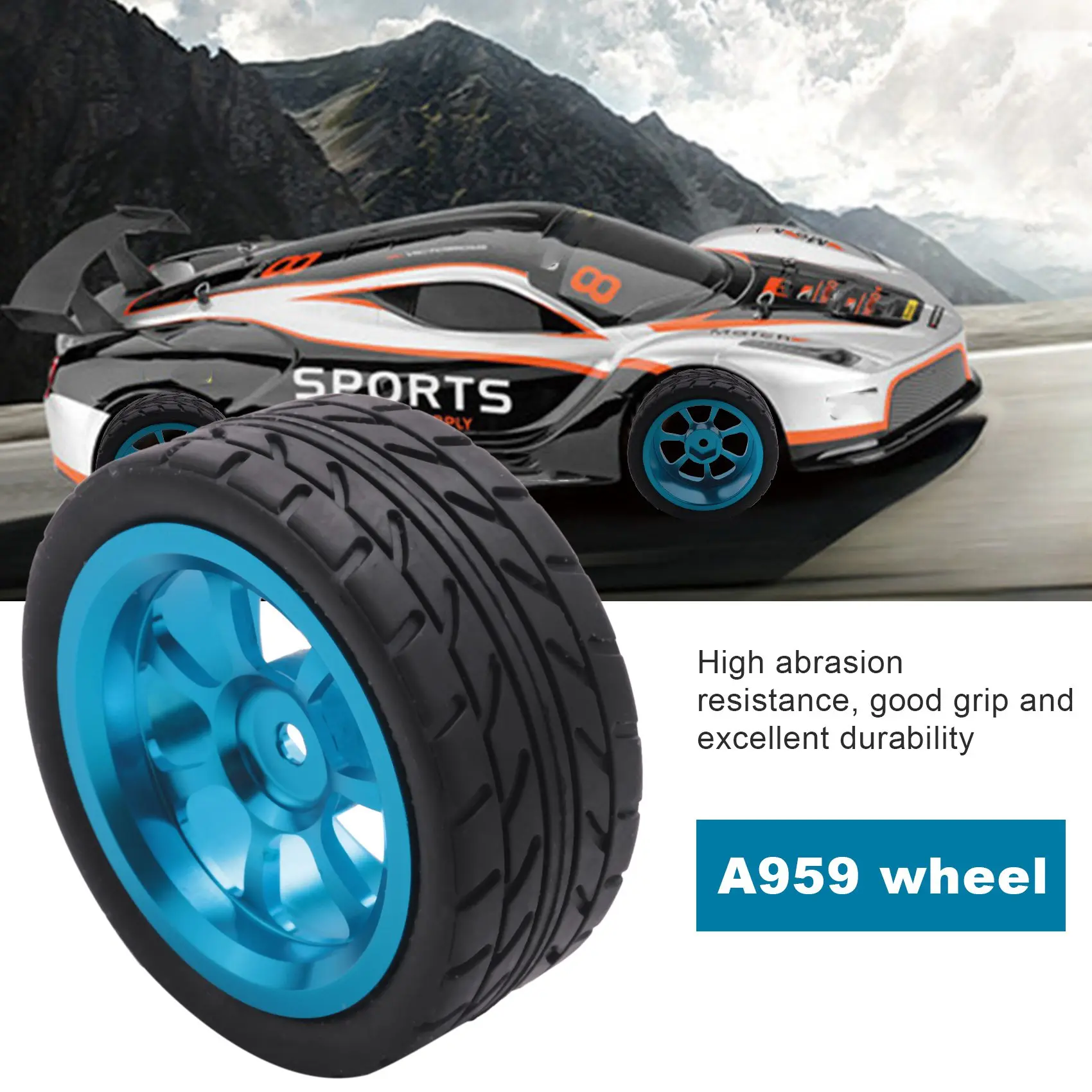 Neumáticos de rueda RC con tuerca hexagonal, piezas de coche para Wltoys A959-B, A979-B, A959, A969, A949, A979, K929, 1/18